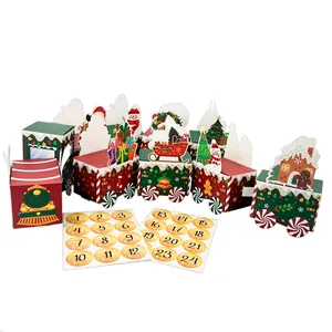 Kerst advent kalender trein dozen met 1-24 aftel nummer stickers voor kerstcadeaus