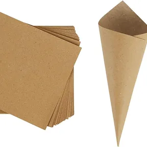 Natürliche braune Kraftpapier-Hochzeits-Konfetti-Kegel für Blumenblätter und Rosen