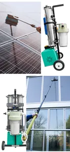 Detailed views of portable deionized water filtration system for solar panels and windows