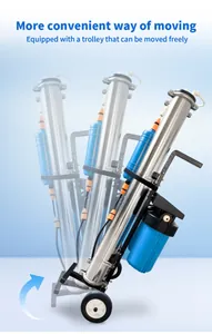 Portable RO deionized water filtration system with mobile trolley for easy movement