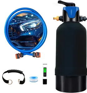 Portable DI water filter system set with deionized tank, hose, and TDS meter