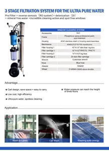 Detailed 3-stage filtration system specs for window and car washing