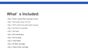 Comprehensive list showing all included parts for the RO window cleaning system kit