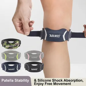 Adjustable Sports Patella Strap Knee Support Shock Absorbing Silicone Pad Guard For Running Fitness Basketball Workout