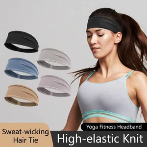 Unisex Wide Sports Headband Elastic Sweatband For Yoga Running Fitness Cycling Breathable Non-Slip Hair Band Athletic Head Wrap