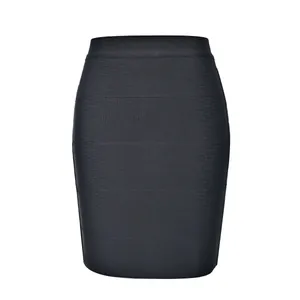 Detailed view of sexy high waist black bandage bodycon mini skirt for women
