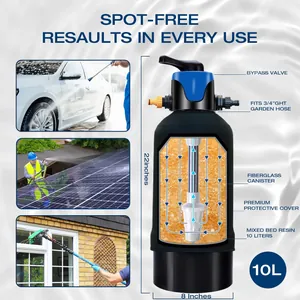 Portable DI water filter system for spot-free car washing and solar panel cleaning