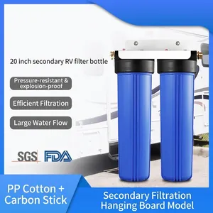 Sistema Purificatore Acqua Doppio Stadio Staffa Metallo Custodia Plastica RV Yacht Casa Dispositivo Filtrazione Sedimenti Ruggine