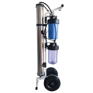 Portable 3-stage stainless steel RO water system for window cleaning and car washing.