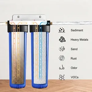 Filtro acqua professionale da 20 pollici a due stadi con staffa per camper e yacht