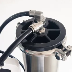 Detailed view of portable stainless steel RO window cleaning system with quick-connect hoses