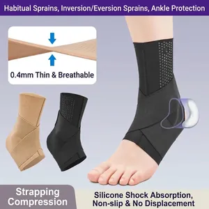 Professional 0.4mm Ultra-thin Ankle Support Brace Breathable Compression Ankle Sleeve With Silicone Pad Sports Ankle Guard