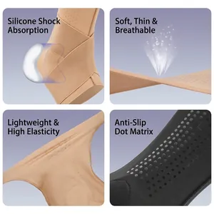 Professional breathable thin ankle support brace with silicone pad and anti-slip grip matrix