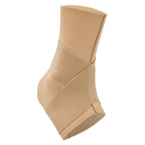 Professional thin beige ankle support brace with compression straps for sports usage