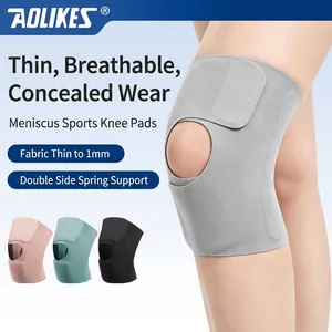 Ultradunne Ademende Sport Kniebeschermers Met Veerondersteuning Open Patella Compressie Mouw Voor Basketbal Hardlopen Training