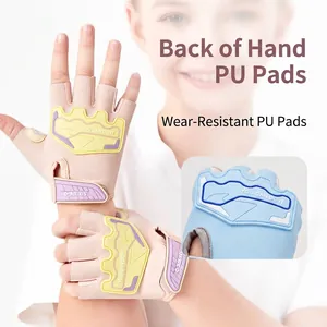 Schützende Halbfinger-Sport-Handschuhe für Kinder zum Radfahren und Skaten mit PU-Pads