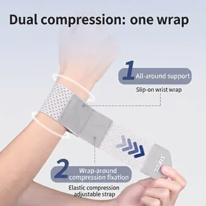 Adjustable breathable compression wrist brace for sports and tendon sheath protection