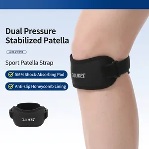 AOLIKES Sangle de Tendon Rotulien Antidérapante en Nid d'Abeille pour la Course Soutien du Genou Sport Hommes Femmes