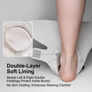 Breathable compression ankle brace with internal soft padding for sports support and stability
