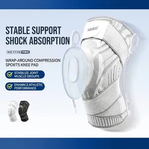 Rodillera Deportiva Profesional Con Soporte de Resorte Y Correas de Compresión Rodillera de Nailon Transpirable Para Baloncesto