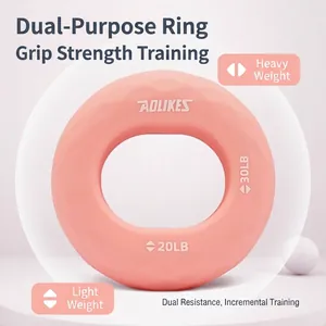 Anillo de silicona rosa Aolikes para entrenamiento de fuerza de manos y dedos 20-30LB