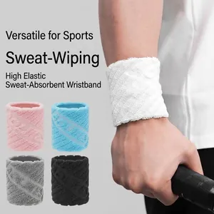 Poignet de Sport Respirant Évacuant la Transpiration en Coton Tissu Éponge Haute Élasticité Protection de Poignet pour Basketball Course Fitness Hommes Femmes