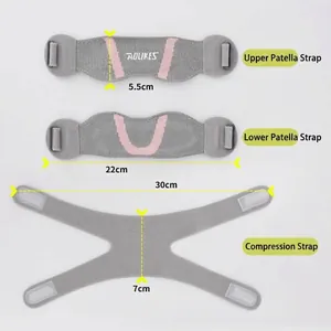 Attelle rotulienne à double sangle de compression pour la course et le fitness