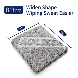 Bracelet de sport en coton gris respirant 8x8cm avec un design large pour le fitness
