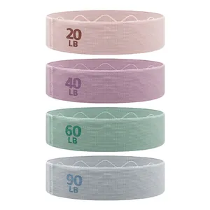 Set di quattro bande di resistenza in tessuto colorate per glutei e forza professionale
