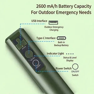 Portable electric water filter with 2600mAh battery for camping and emergencies.