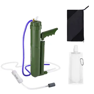 Portable Manual Hand Pump Water Filter Purifier For Camping Hiking Emergency 0.01 Micron UF RO Multi Stage Filtration System