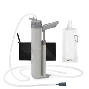 Tragbarer Handpress Outdoor Wasserfilter Notfall Überleben UF Ultrafiltration Kit Für Camping Wandern Reise Grau Grün