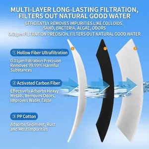3-stage filtration system for portable outdoor emergency water purifier survival kit