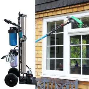 Tragbares Wagen-Wasserfiltersystem mit Verlängerungsstange zur Reinigung von Fenstern und Solar.