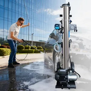 Tragbares Wasserfiltersystem auf Rädern zur Reinigung von Autos und Solarpanels