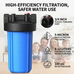 10-inch RV water filter housing with 5-micron precision and 3/4-inch thread