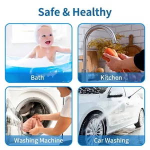 Whole house water filtration system scenarios for bathing, kitchen, laundry and car wash