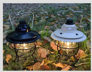 Coppia di lanterne da campeggio a LED portatili su foglie per illuminazione esterna