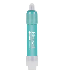 Portable outdoor water filter straw for camping, hiking, and emergency water purification