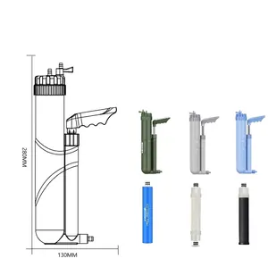 Portable outdoor water filter pump system for hiking and emergency water purification