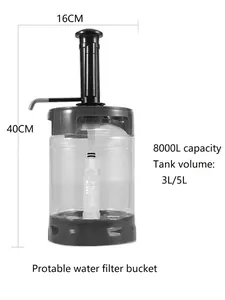 Tragbarer 3L/5L Handpress-Wasserfiltereimer mit 8000L Kapazität Verbundfilter.