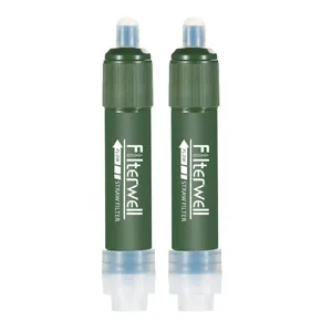 Two-pack Filterwell portable outdoor water filter straws for hiking and camping