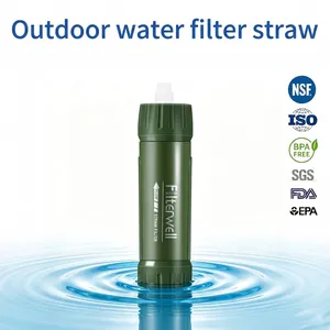 Filterwell Portable Outdoor Water Filter Straw Ultrafiltration Membrane Water Purifier Survival Gear For Camping Hiking
