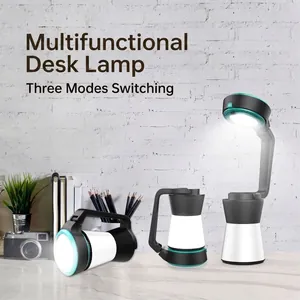 Multifunktionale 3-in-1 LED Tischlampe Mit Augenschutz Rotierendes Nachtlicht Tragbare Taschenlampe Für Schlafzimmer Camping