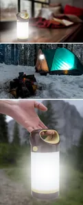 Portable LED camping lantern for outdoor tents and emergency lighting scenarios