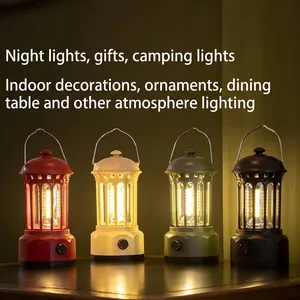 Lanternes de camping LED pilier romain portables en quatre couleurs pour décoration
