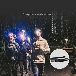 Professional waterproof silicone LED headlamp for night running and outdoor camping