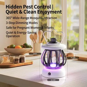 Lampada Antizanzare Portatile Multifunzionale Trappola a Luce UV Lanterna da Campeggio Ricaricabile Zapper per Insetti Silenzioso Per Casa Esterno