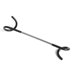 Heavy duty dual-ended black and silver pigtail camping lantern hook for outdoor gear