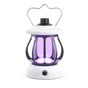 Lampada antizanzare elettrica 3-in-1 e lanterna da campeggio con luce UV viola.